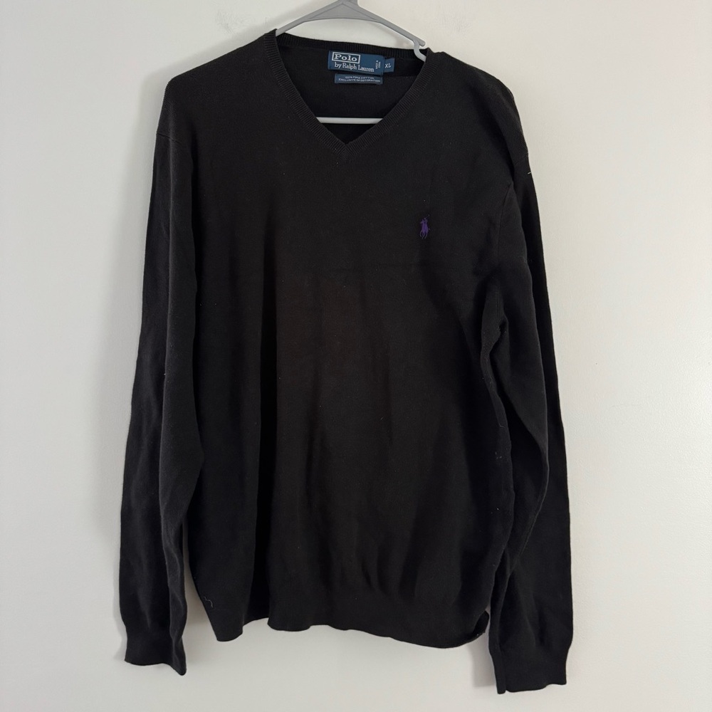 Vintage Polo Ralph Lauren Black V-Neck Sweater